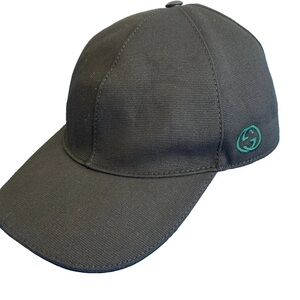 GUCCI 1990S WEB STRIPE BASEBALL CAP BLACK